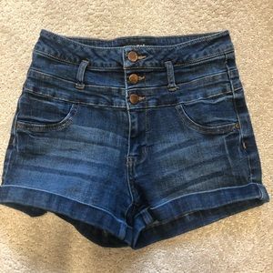 High waisted jean shorts